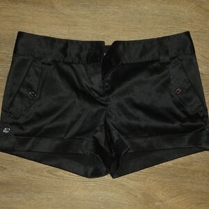 Express Black Women’s Dress Shorts - Sleek Satin Finish Size 8